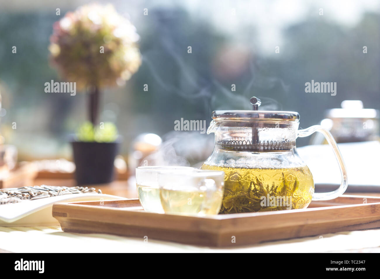 Healthy green tea cup Stock Photo Alamy