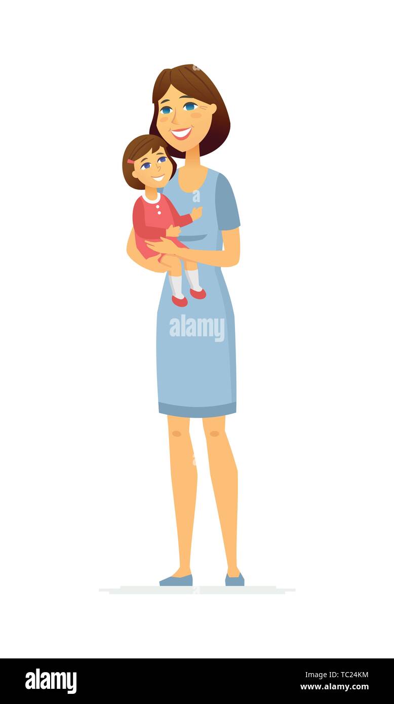 Mother and daughter - cartoon people characters illustration Stock Vector  Image & Art - Alamy