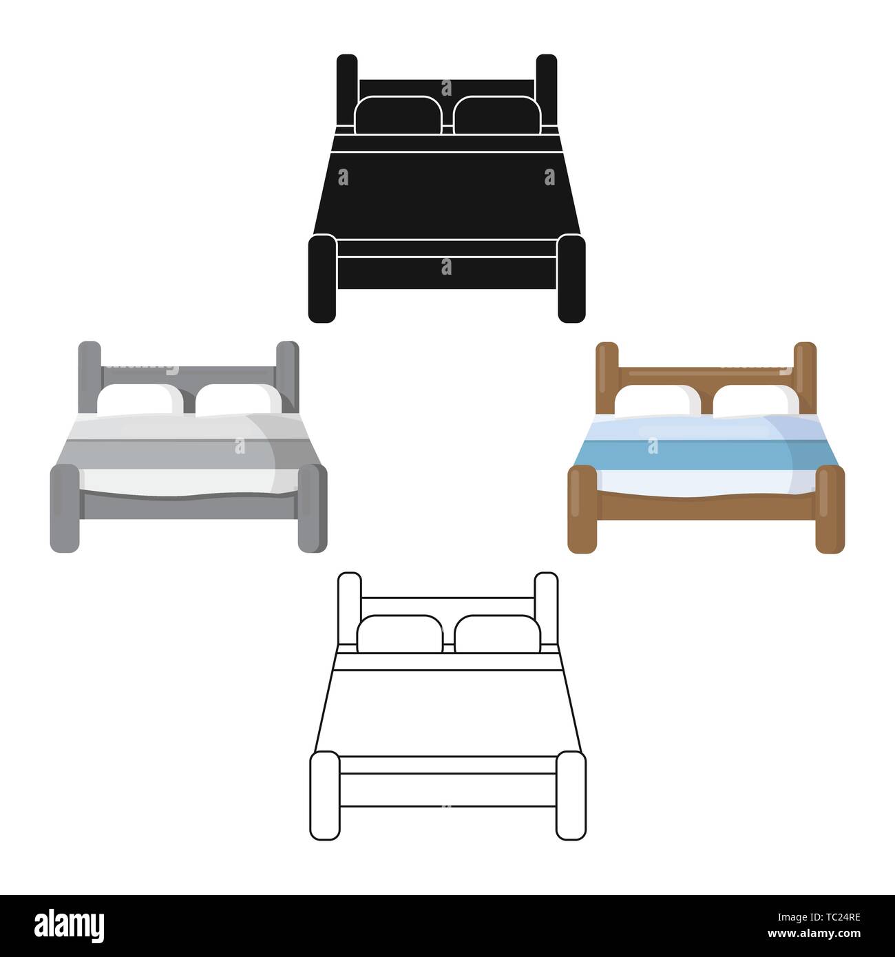 Bed icon of vector illustration for web and mobile design Stock Vector ...