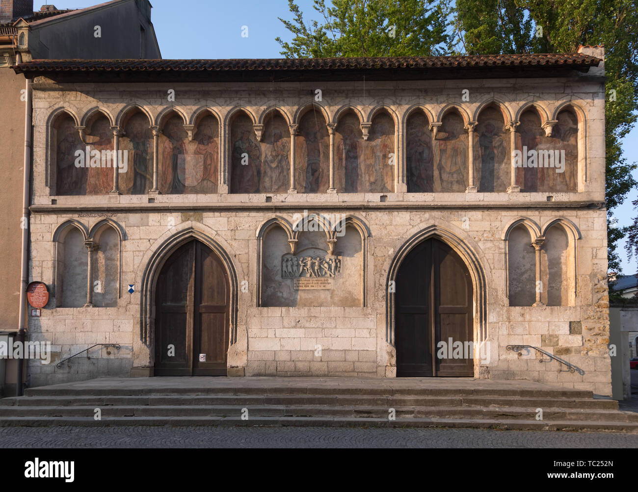 Facade of romanesque St. Emmeram's Basilica at St. Emmeram's Abbey
