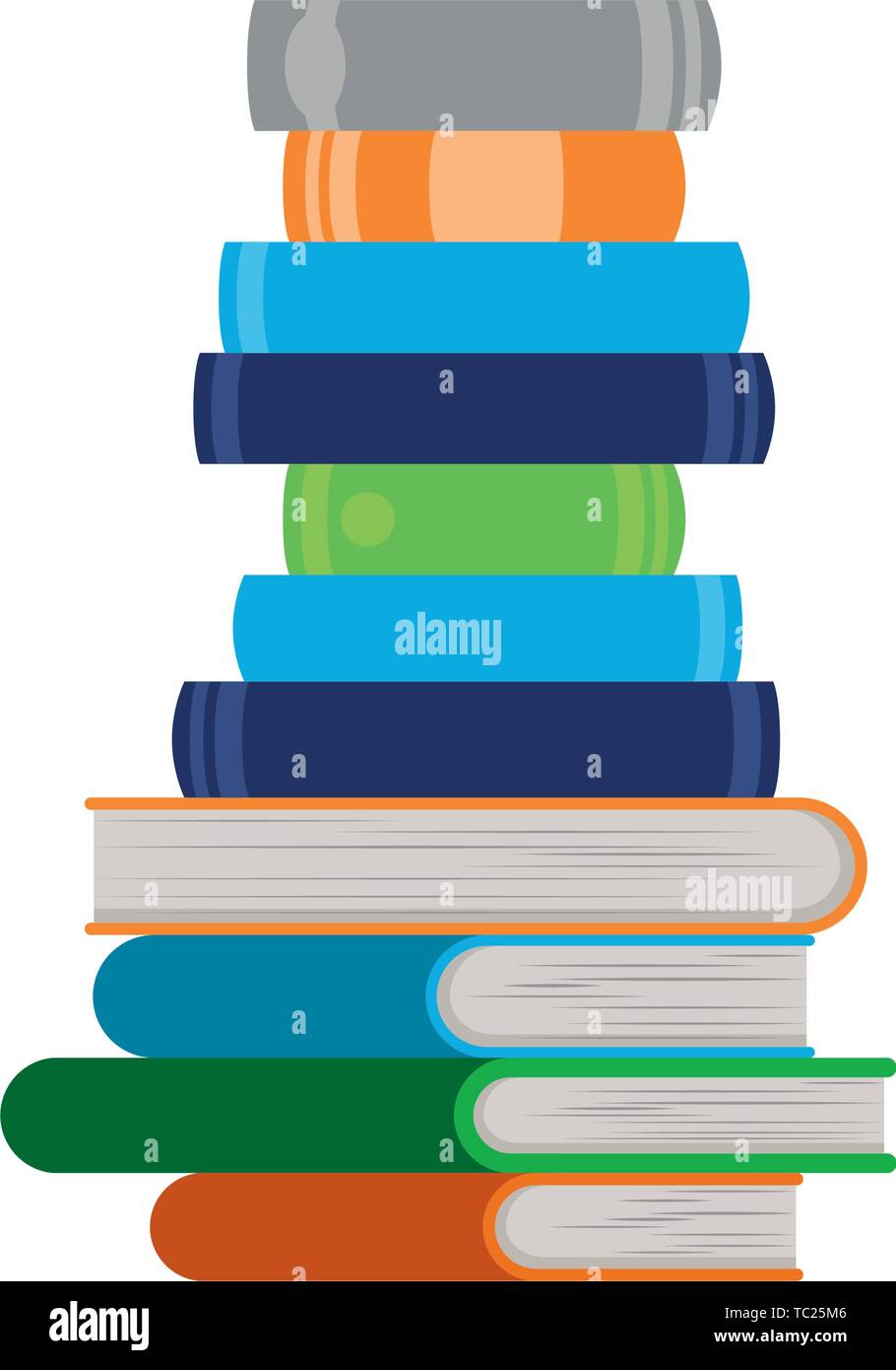 stack of books on white background isolated icon Stock Vector Image ...
