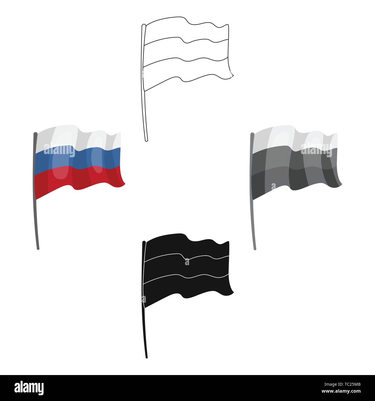 Flag of russia icon cartoon style Royalty Free Vector Image