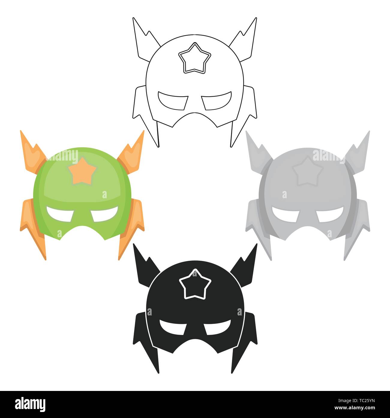 Full head mask icon in cartoon,black style isolated on white background ...