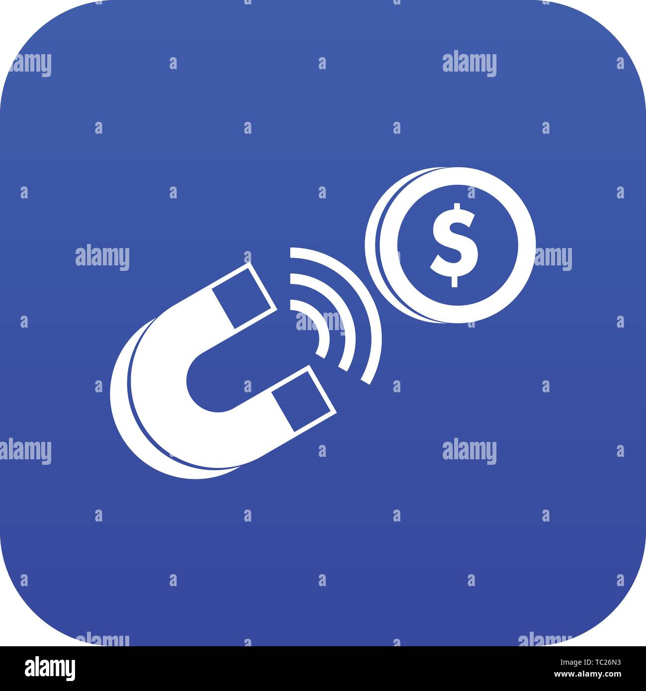 Magnet with coin icon digital blue Stock Vector Image & Art - Alamy
