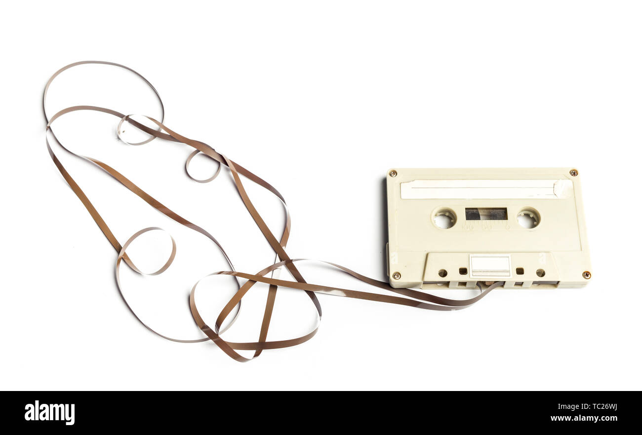 vintage cassette tape isolated white background Stock Photo - Alamy