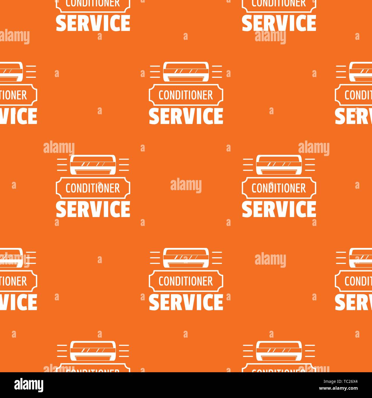 Service conditioner pattern vector orange Stock Vector