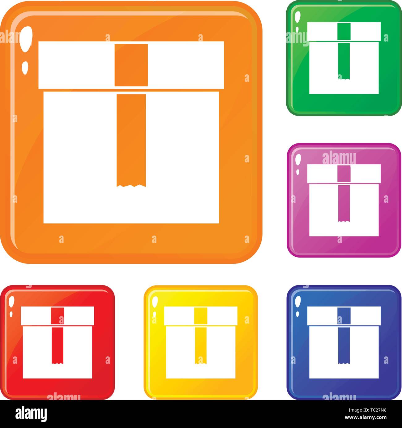 Box icons set vector color Stock Vector Image & Art Alamy