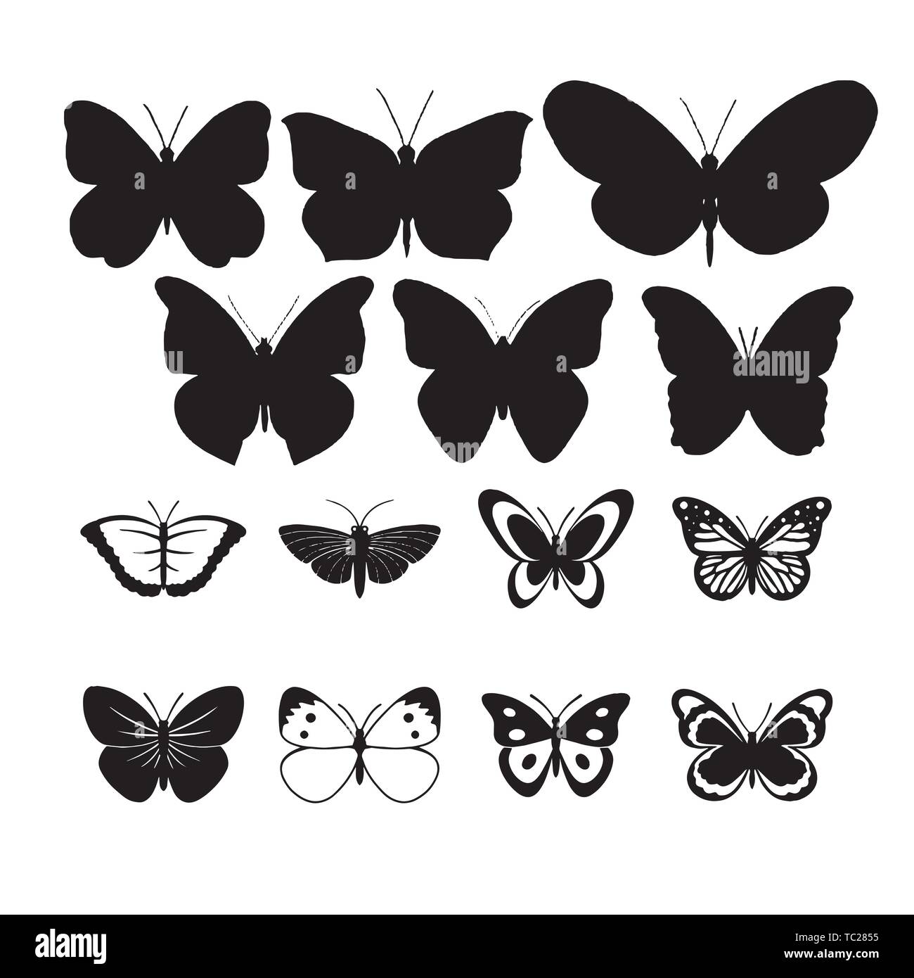 insect butterfly outline vector. nature coloring book insect butterfly ...