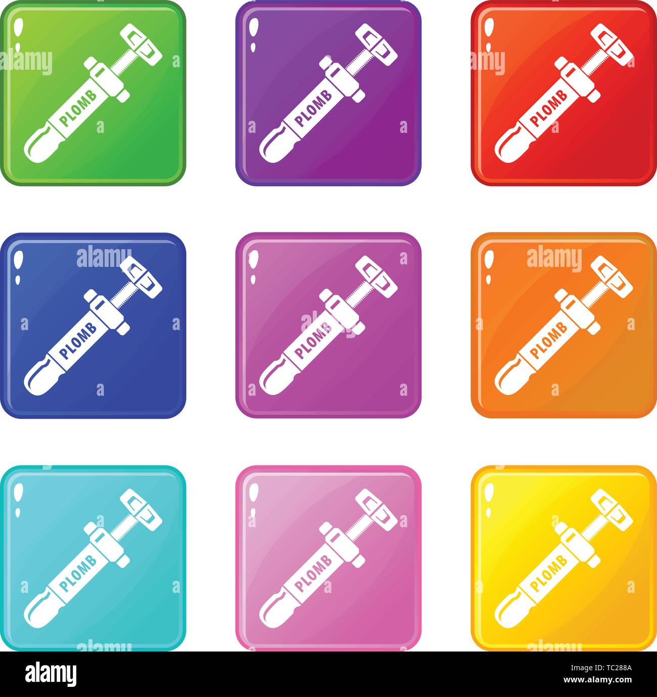 Tooth filling tool icon, simple black style Stock Vector