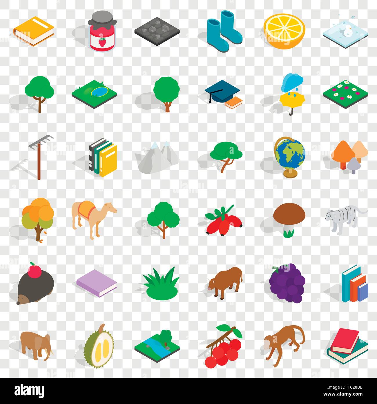 Camel icons set, isometric style Stock Vector