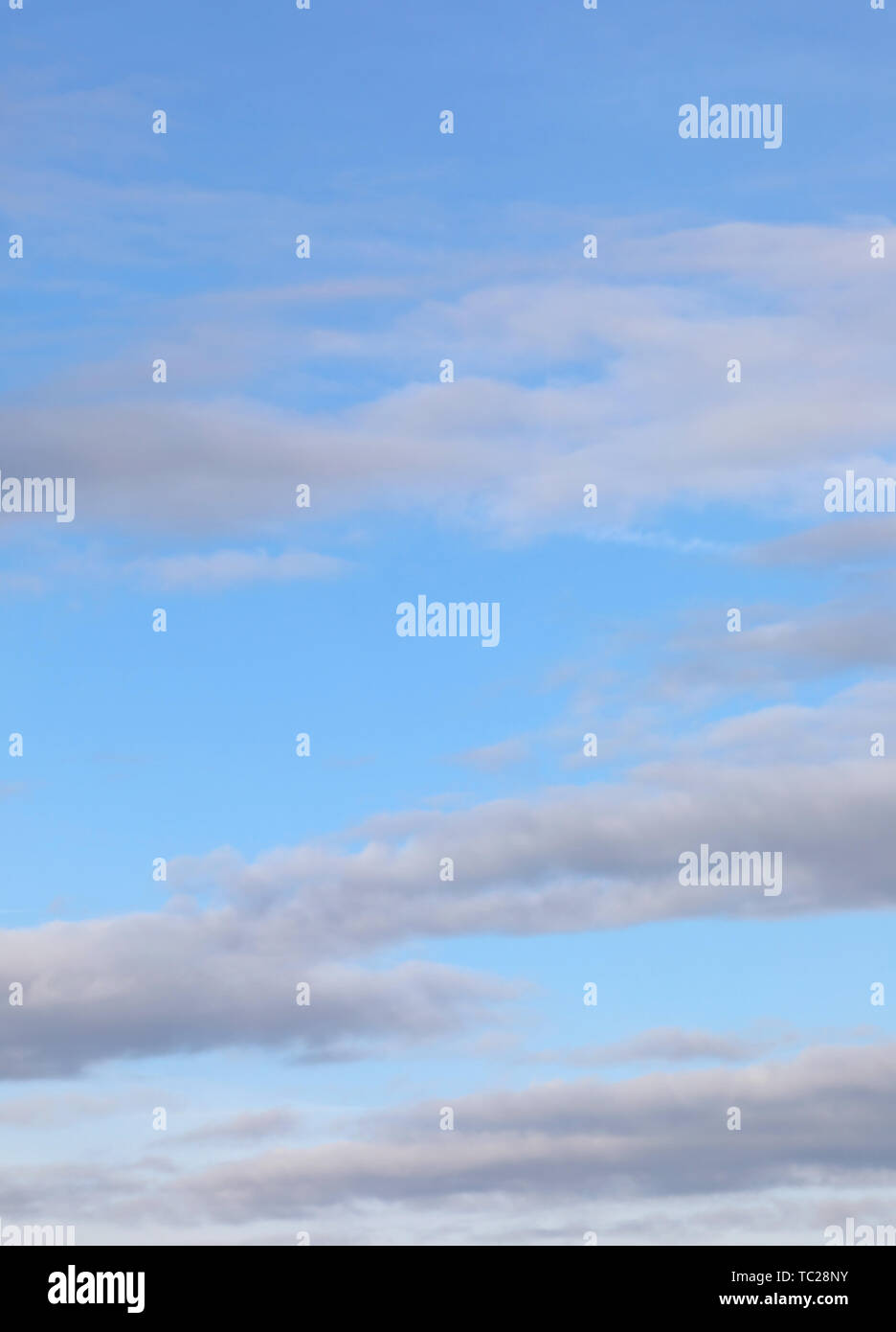 blue sky with some clouds in vertical format Stock Photo - Alamy