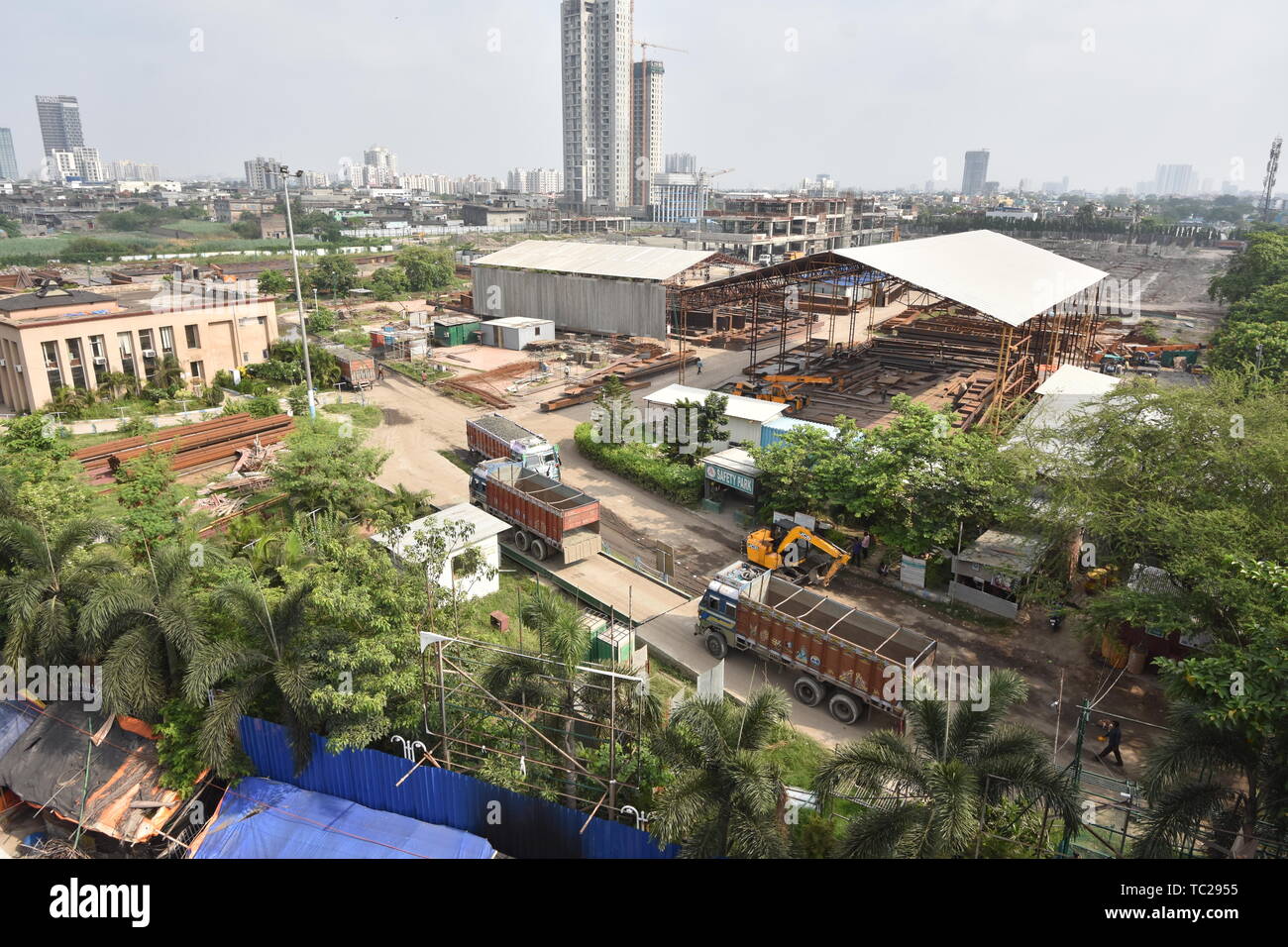 Milan Mela Complex is being renovated, JBS Haldane Avenue, Kolkata, India. Stock Photo
