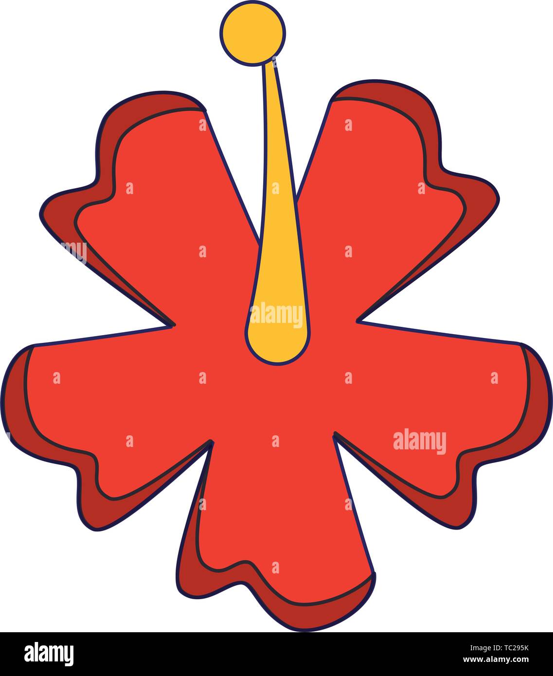 flower blossom icon cartoon isolated blue lines Stock Vector Image ...