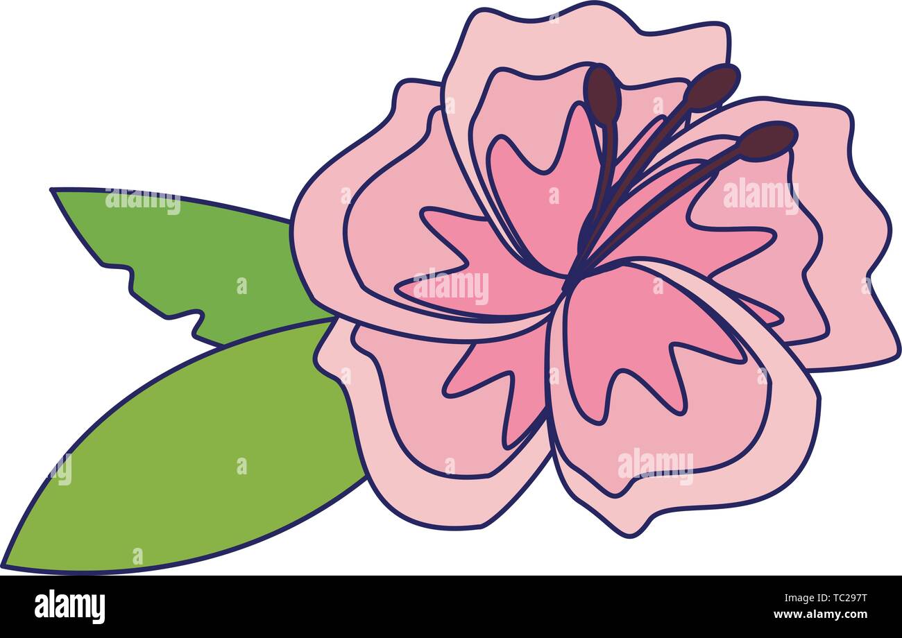 flower blossom icon cartoon isolated blue lines Stock Vector Image ...