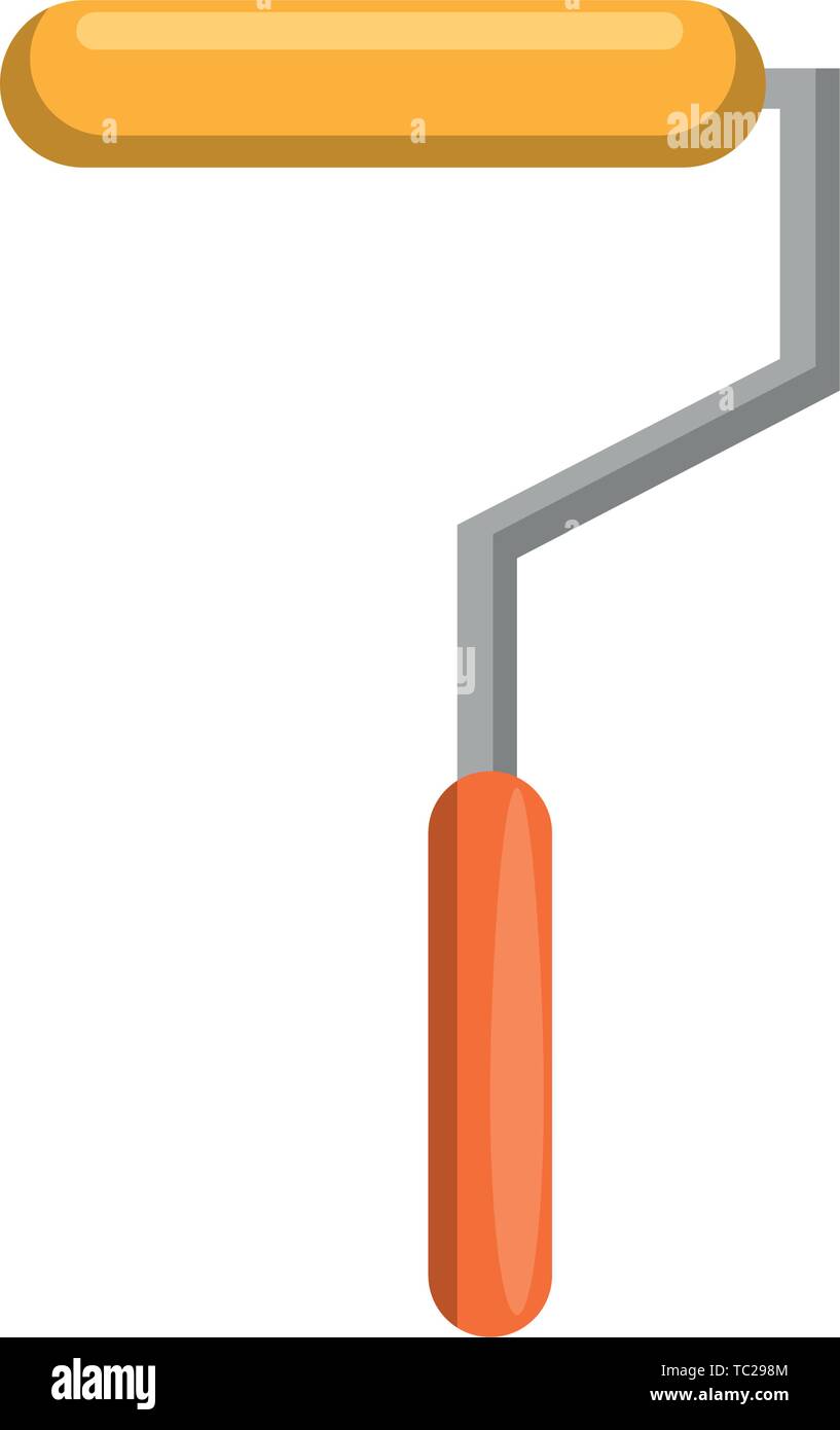 paint roller icon cartoon isolated Stock Vector