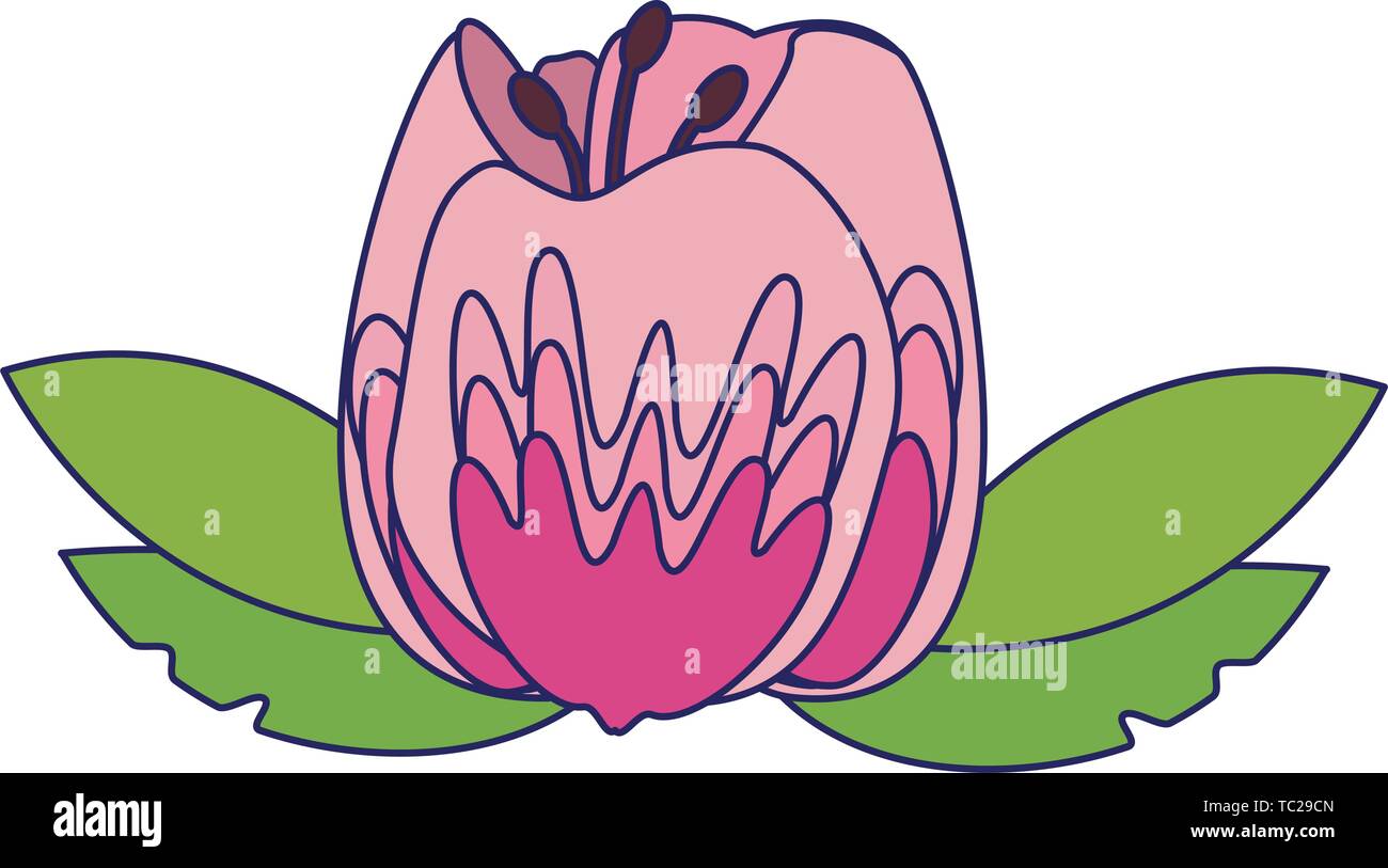 flower blossom icon cartoon isolated blue lines Stock Vector Image ...