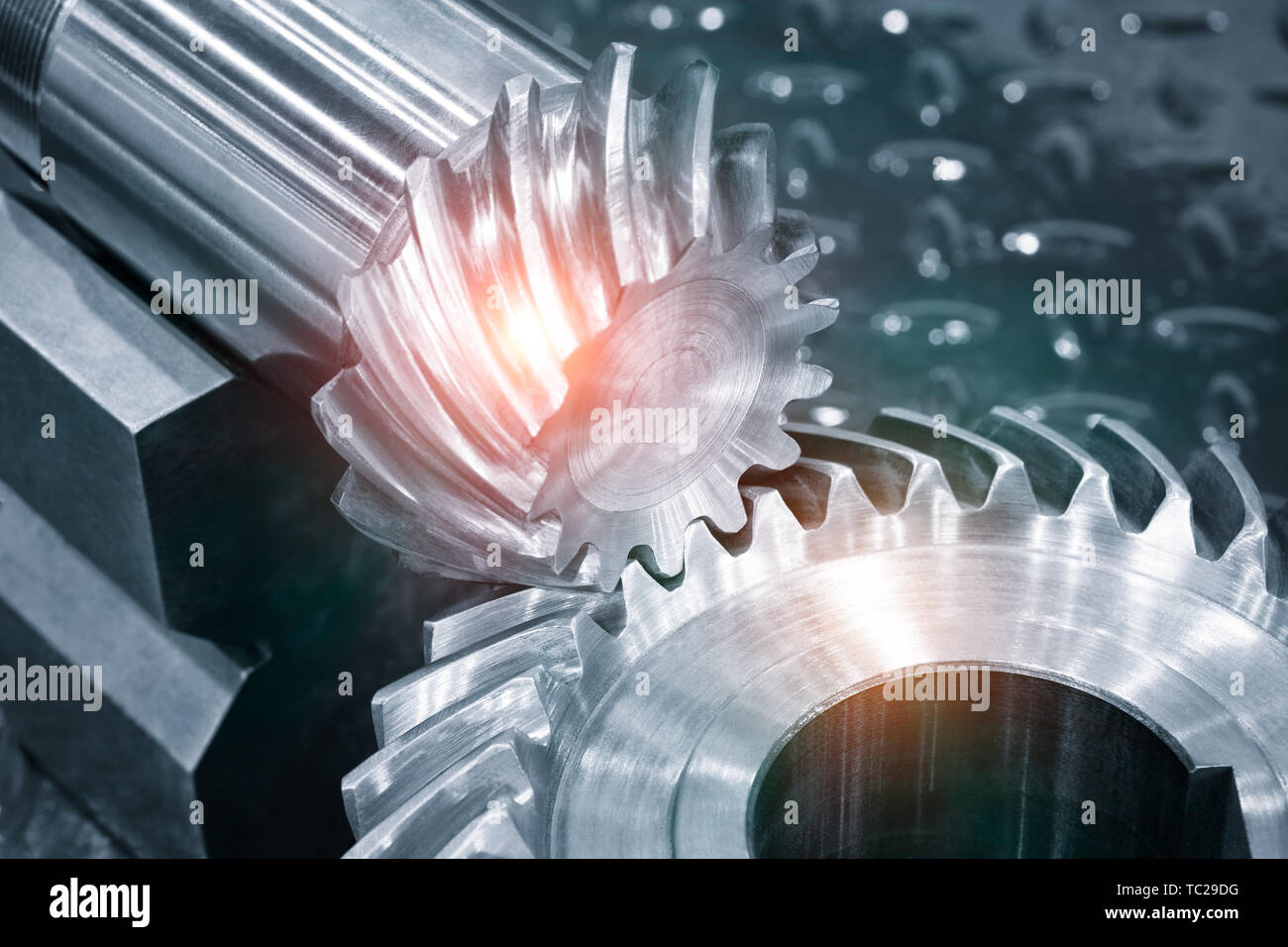 Gears, impaled on the shaft spline. Replacement spare part of the