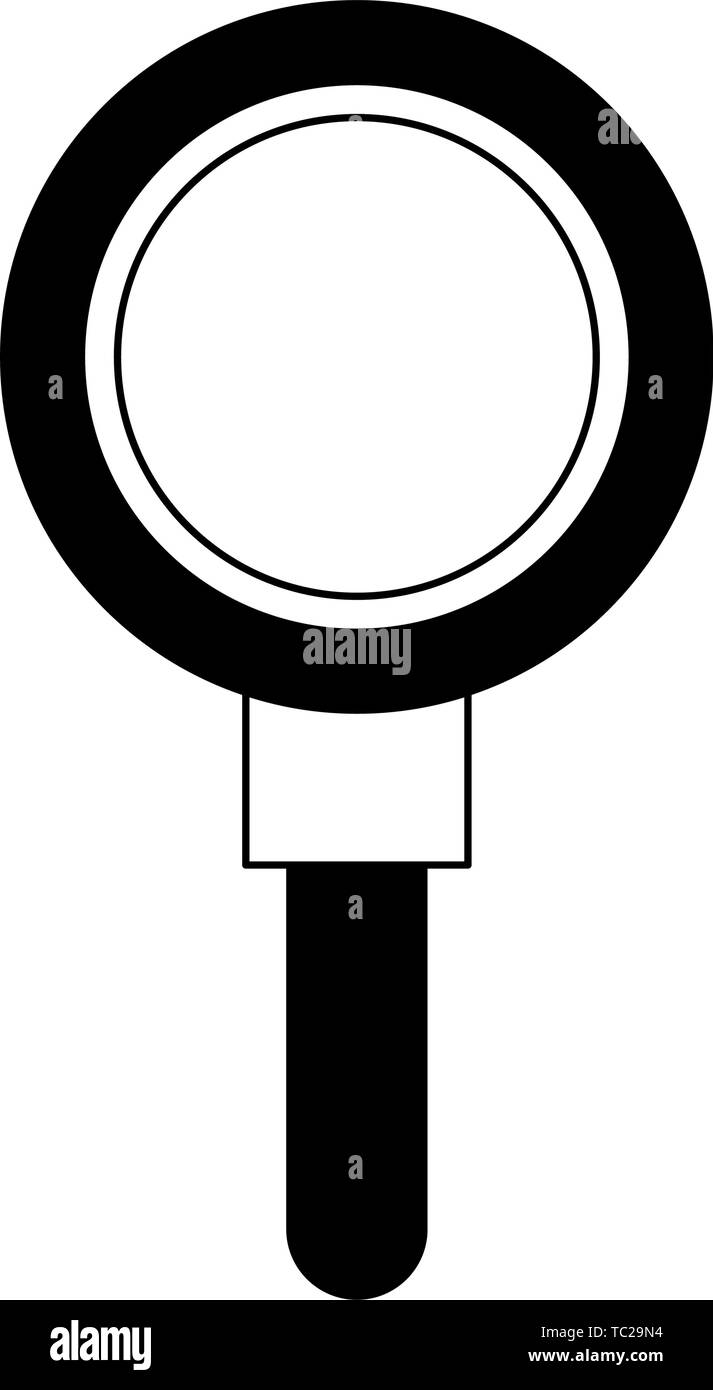 magnifying glass icon cartoon isolated in black and white Stock Vector