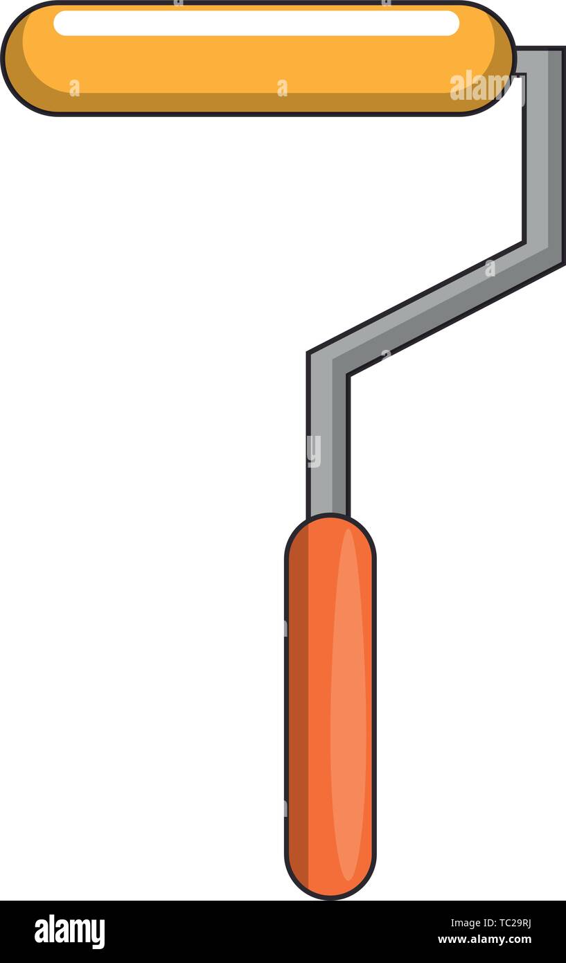 paint roller icon cartoon isolated Stock Vector