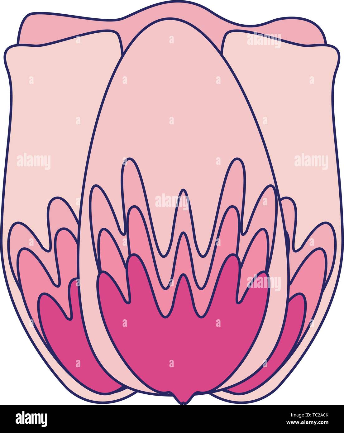 flower blossom icon cartoon isolated blue lines Stock Vector Image ...