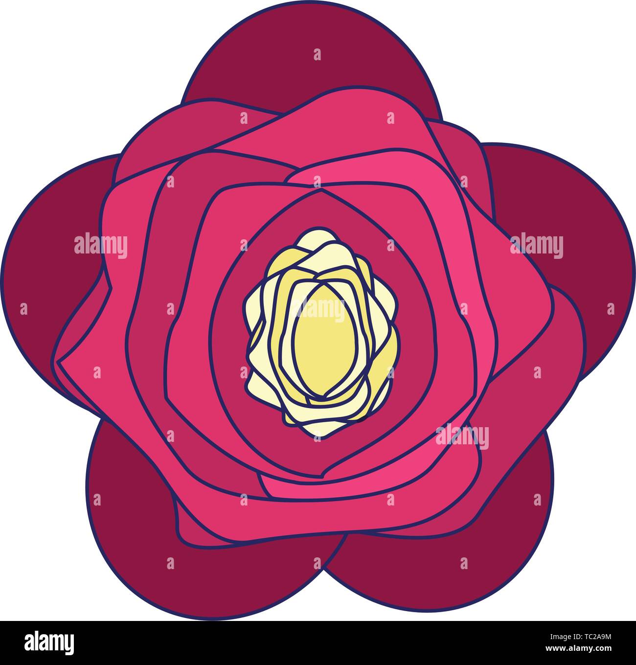 flower blossom icon cartoon isolated blue lines Stock Vector Image ...