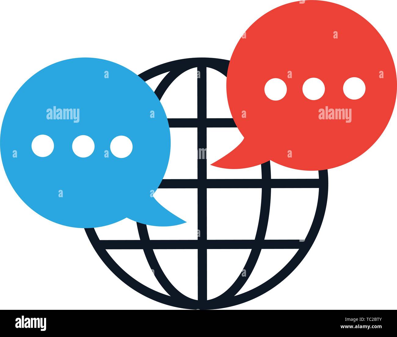 globe and speech bubble icon cartoon Stock Vector Image & Art - Alamy