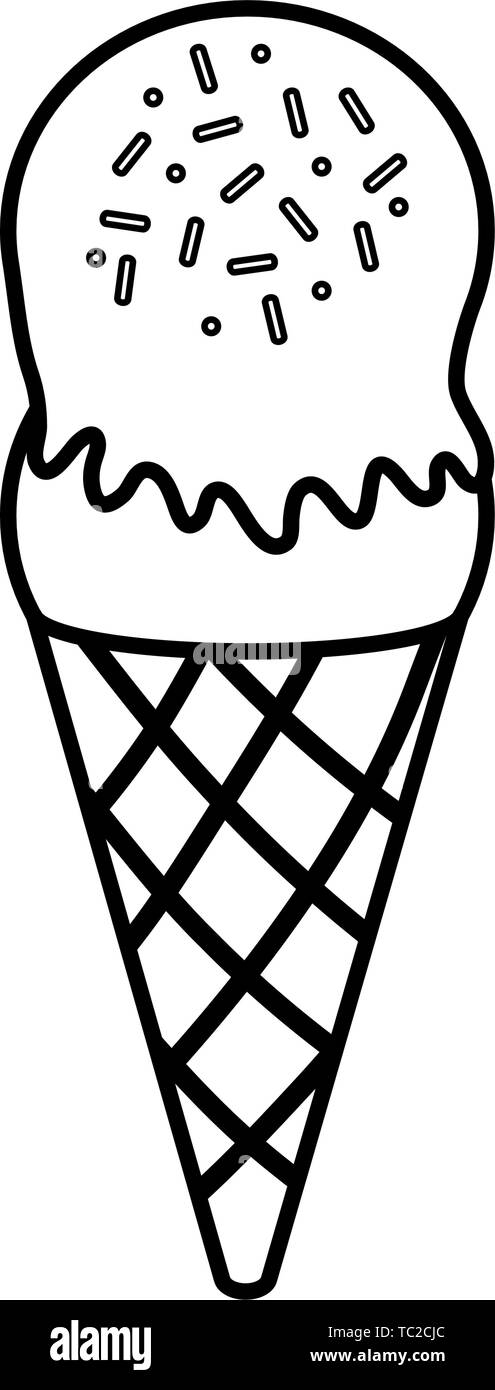 delicious ice cream cone icon vector illustration design Stock Vector