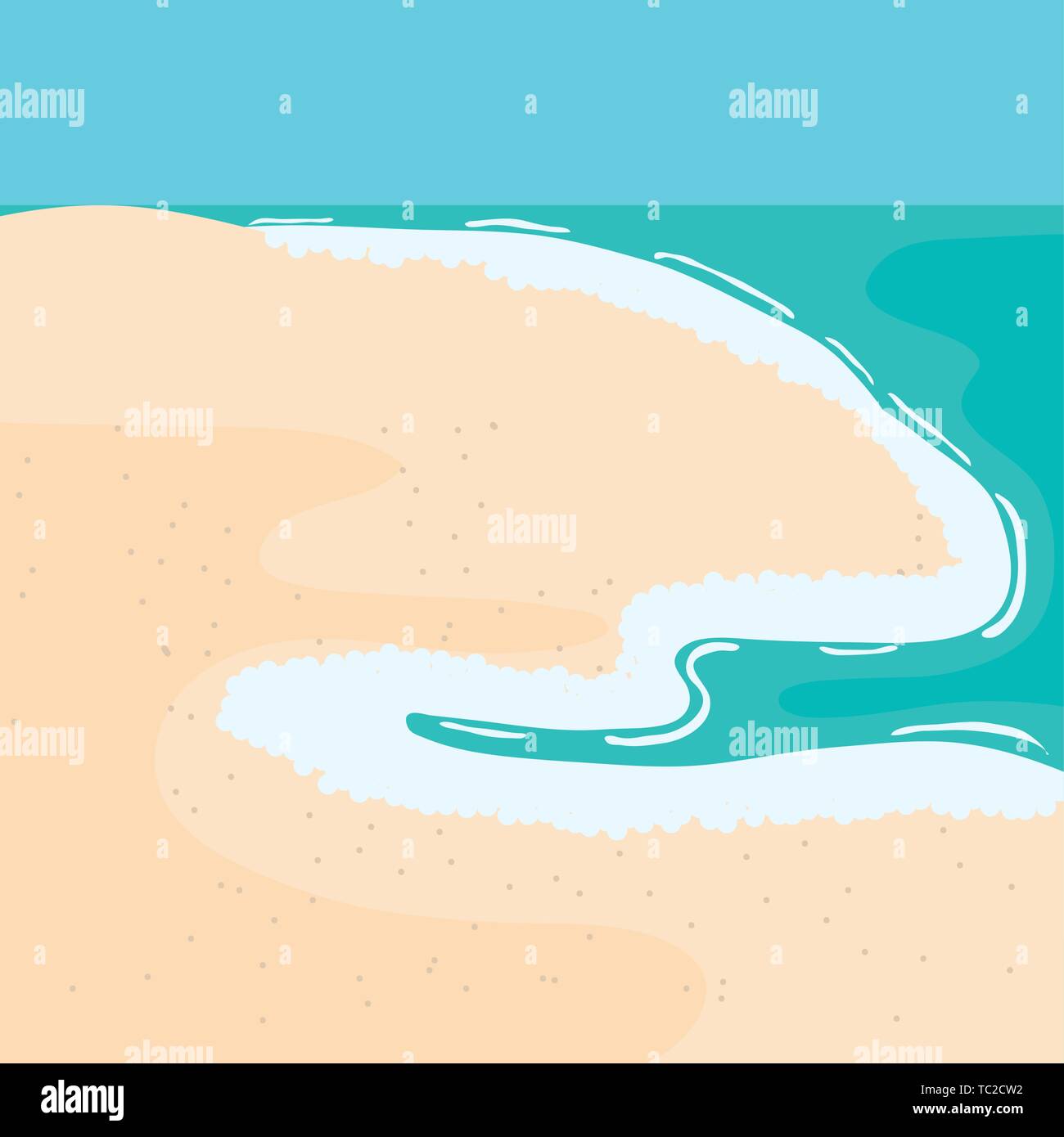 beach seascape summer scene icon vector illustration design Stock ...