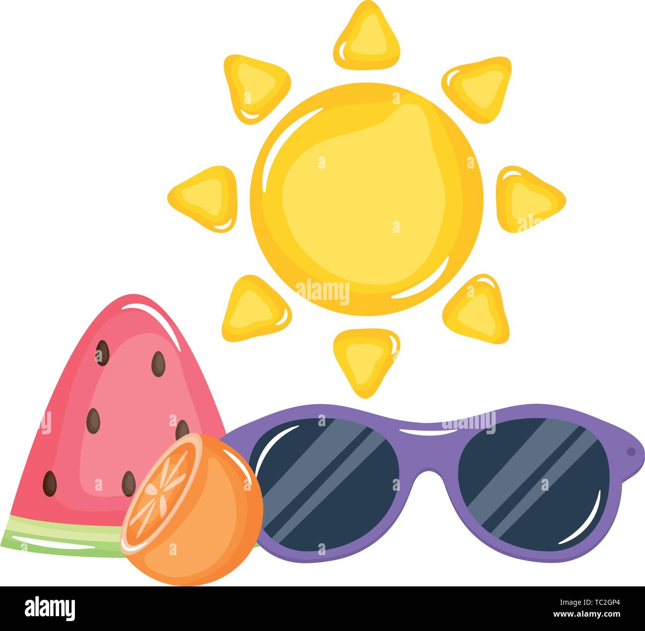 summer sun with sunglasses icons vector illustration design Stock ...