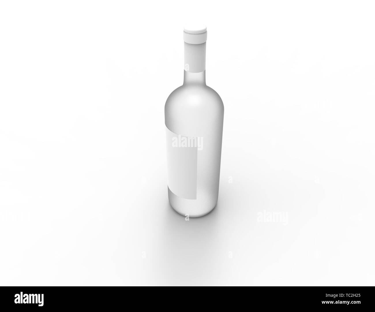 3D rendering of a glass bottle isolated on white background Stock Photo ...