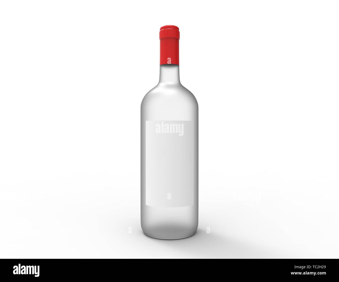 3D rendering of a glass bottle isolated on white background Stock Photo ...