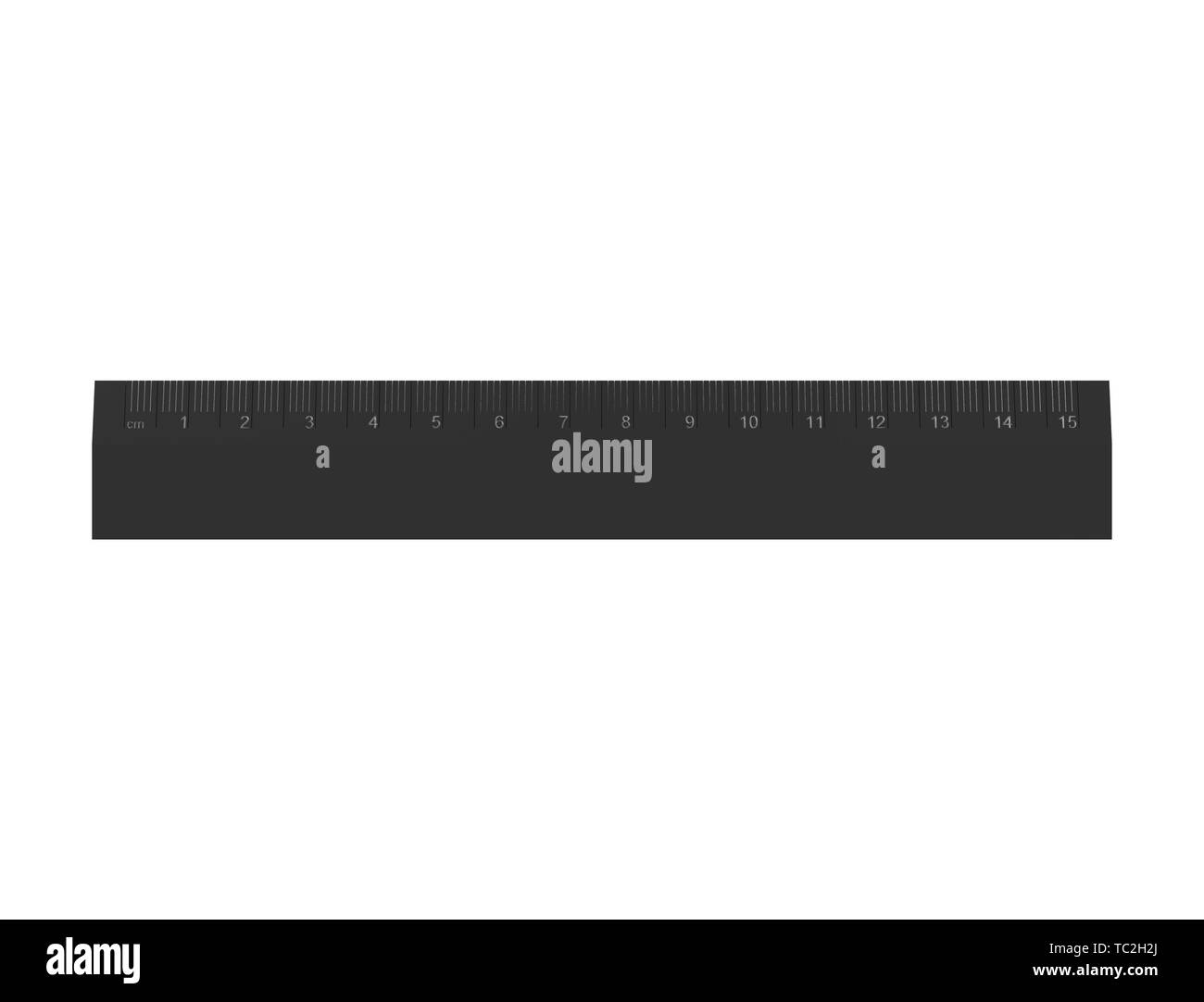 3D rendering of a ruler isolated in white studio background Stock Photo