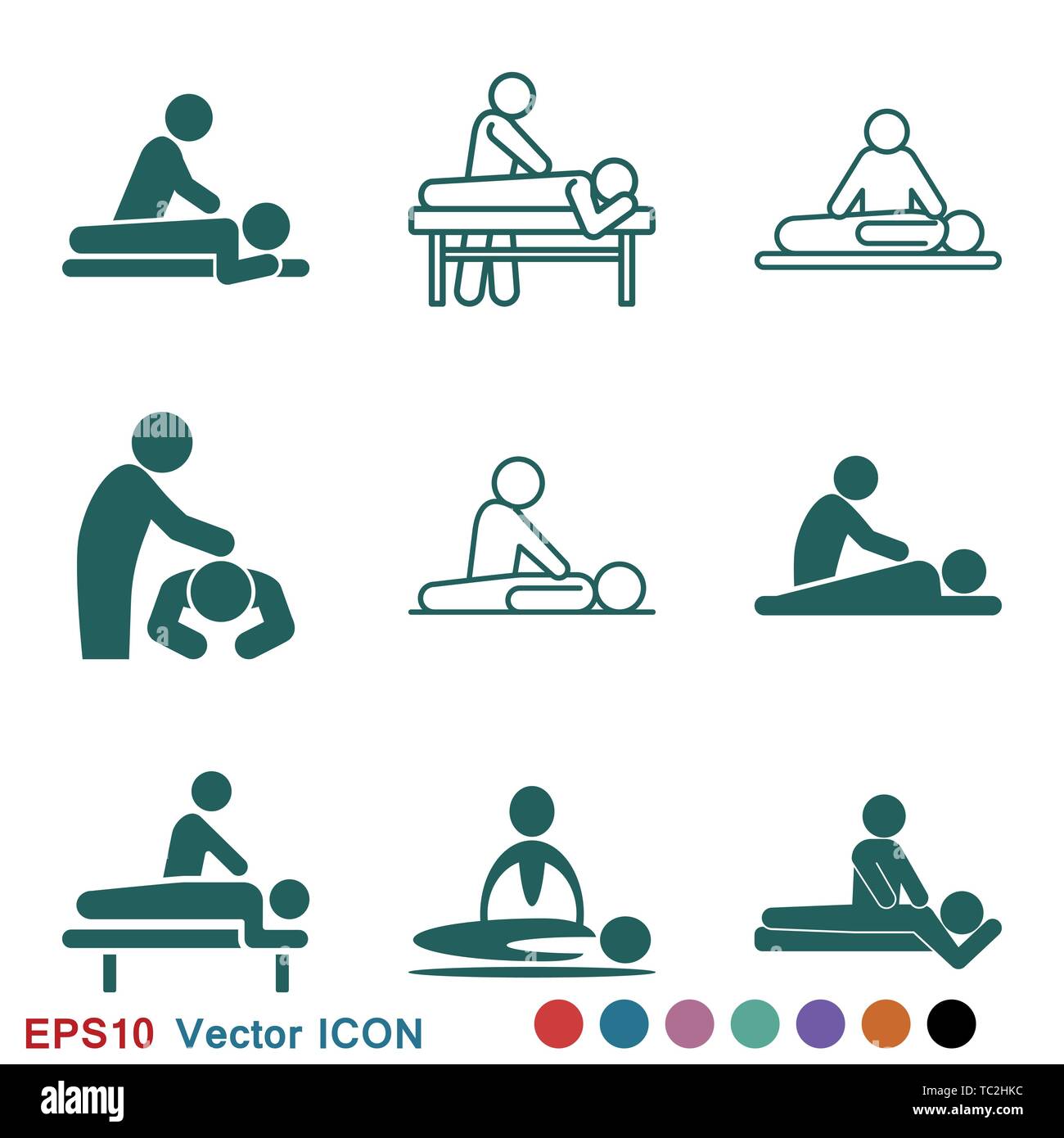 Massage Icon. spa vector illustration on white background Stock Vector ...