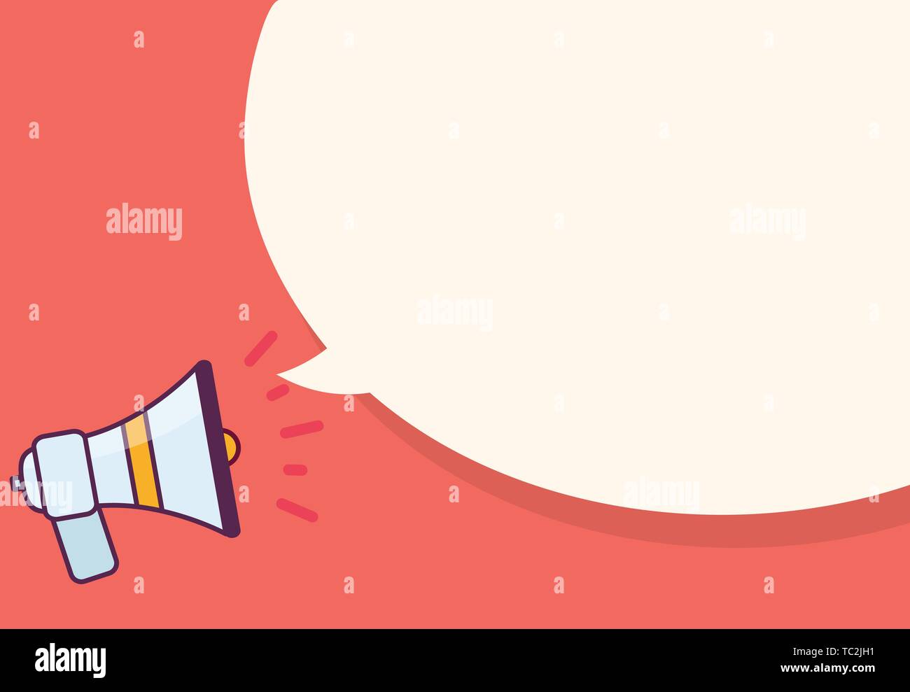 Megaphone with speak bubble for advertisement Stock Vector