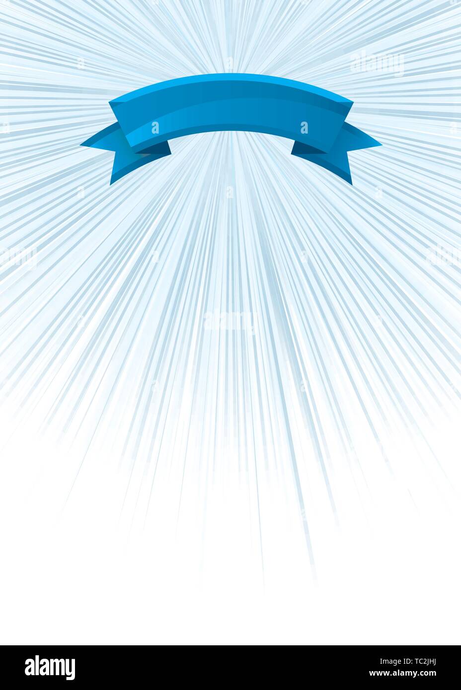 Vector illustration. Label background. Blue ribbon with lightning and ...