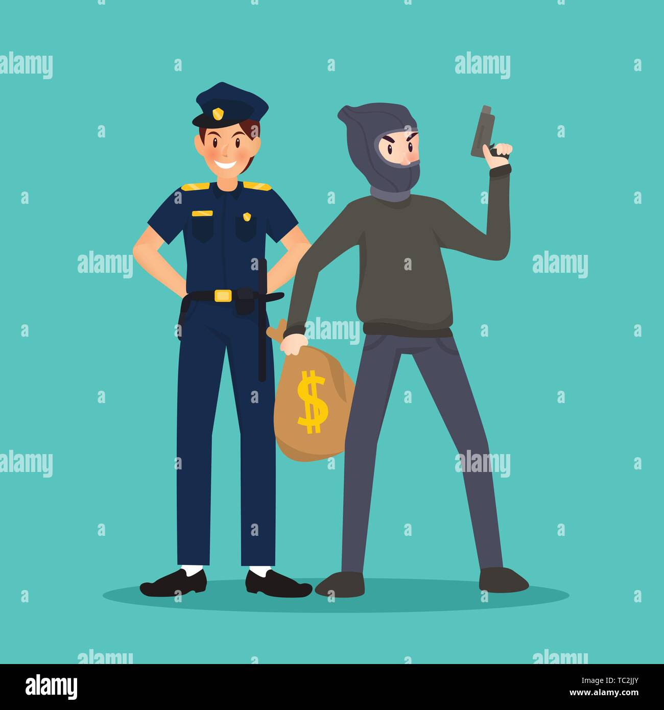 Police and thief in different character on sky blue background Stock Vector Image & Art - Alamy Police and thief in different character on sky blue background Stock Vector Image & Art - Alamy