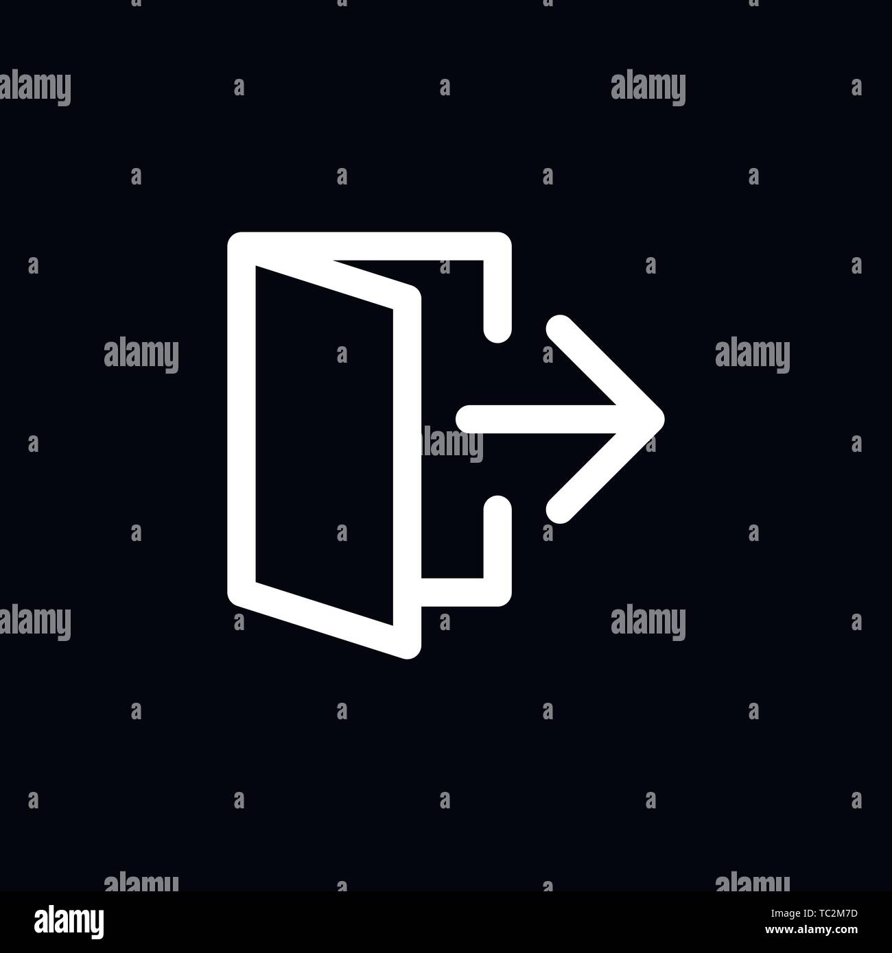 The exit icon. Logout and output logo, illustration, vector sign symbol ...