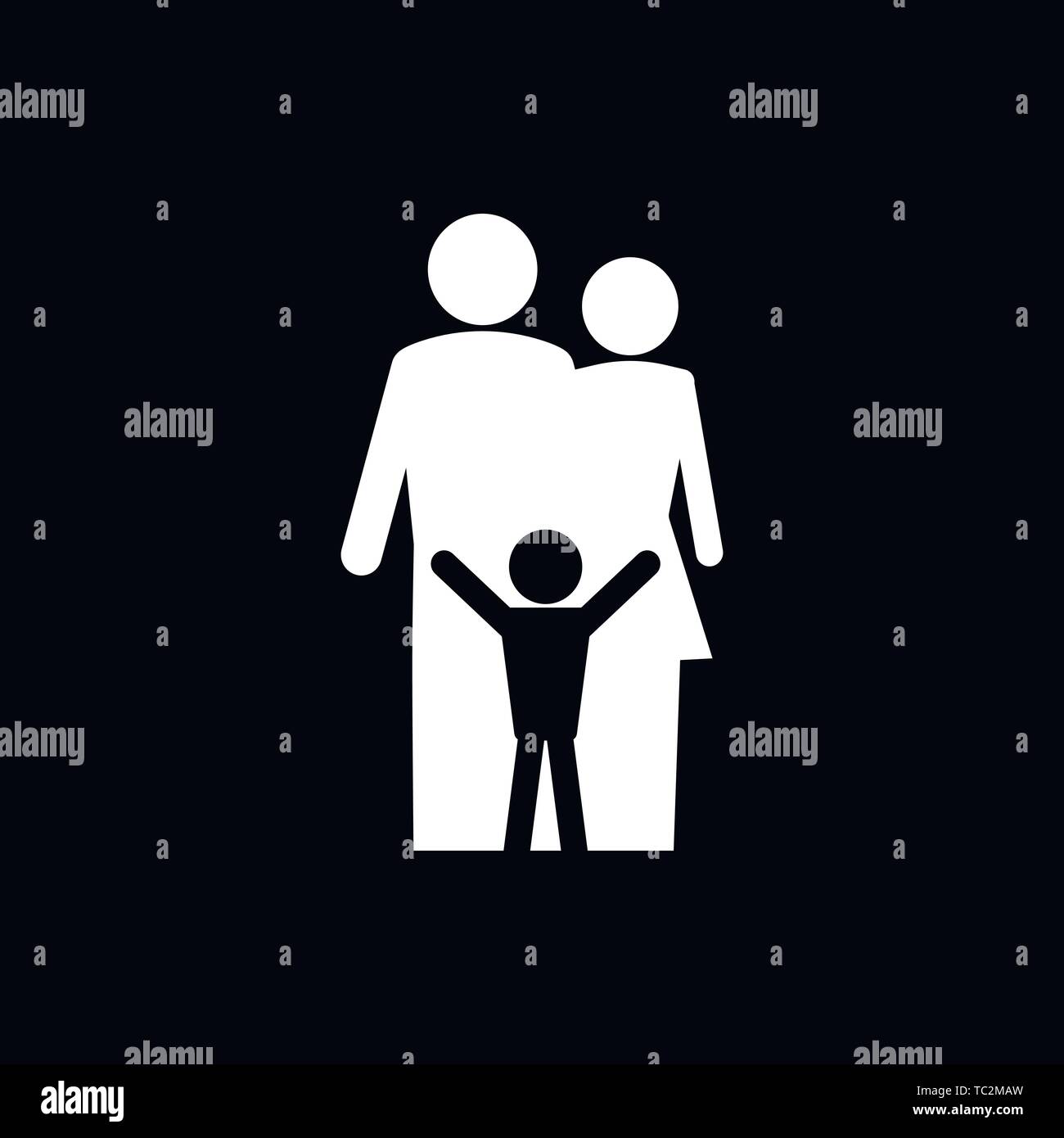 Family icon in flat style. logo, illustration, vector sign symbol for ...