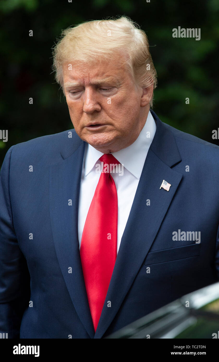 LONDON, ENGLAND - JUNE 04 2019:  US President Donald Trump at 10 Downing street for a meeting on the second day of the U.S. President and First Lady's three-day State visit. Gary Mitchell/Alamy Live News Stock Photo