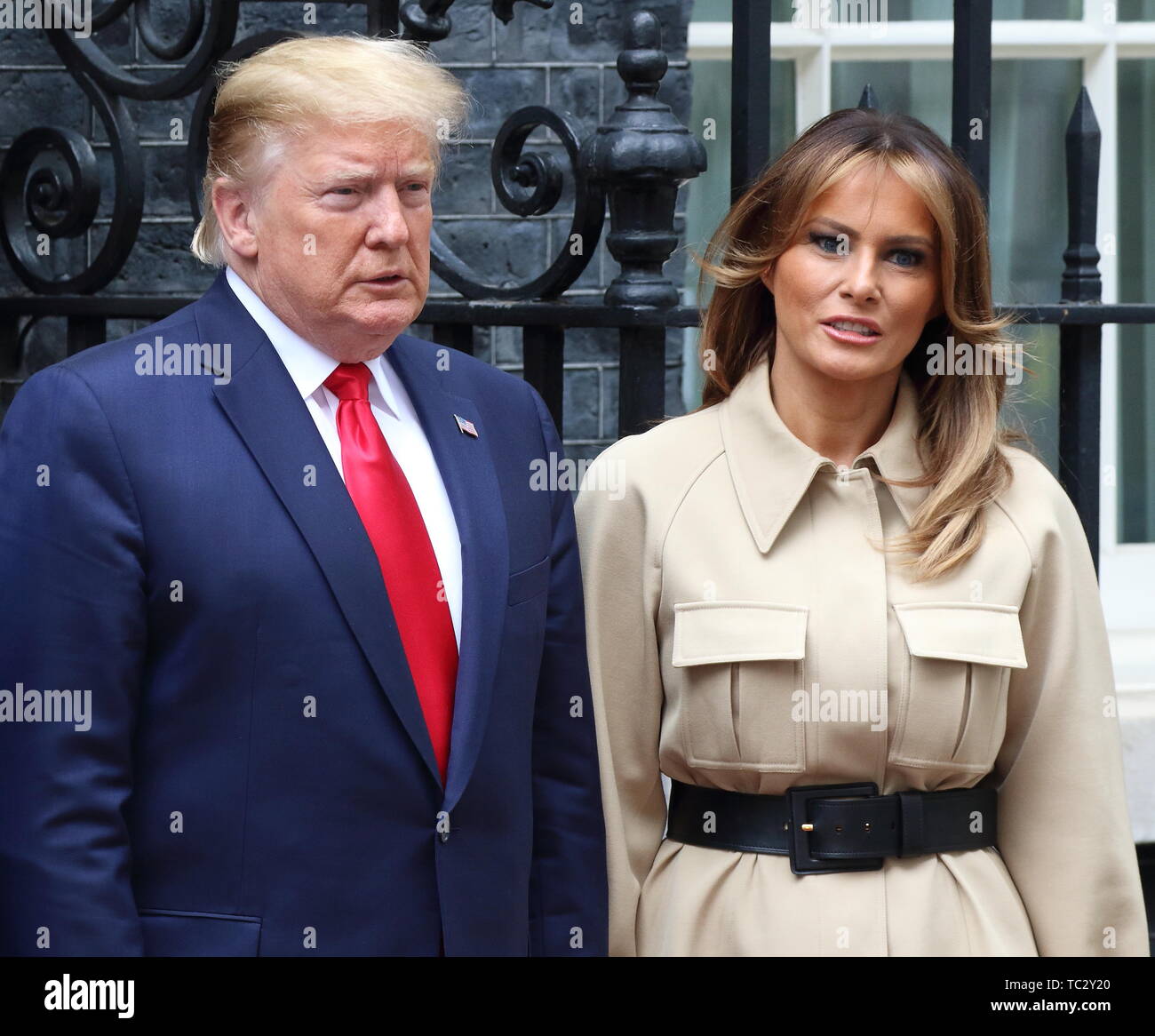 London, UK. 04th June, 2019. US President Donald Trump and First Lady Melania Trump seen outside No 10 Downing Street on the second day of the State Visit to the UK. Credit: SOPA Images Limited/Alamy Live News Stock Photo