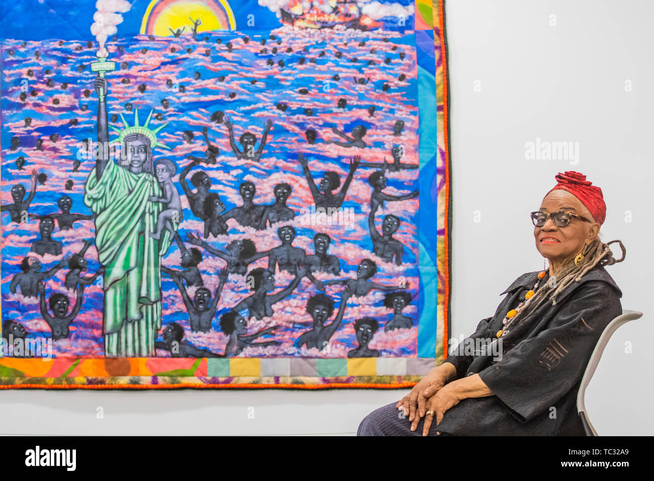 London, UK. 05th June, 2019. Faith Ringgold with American Collection 1