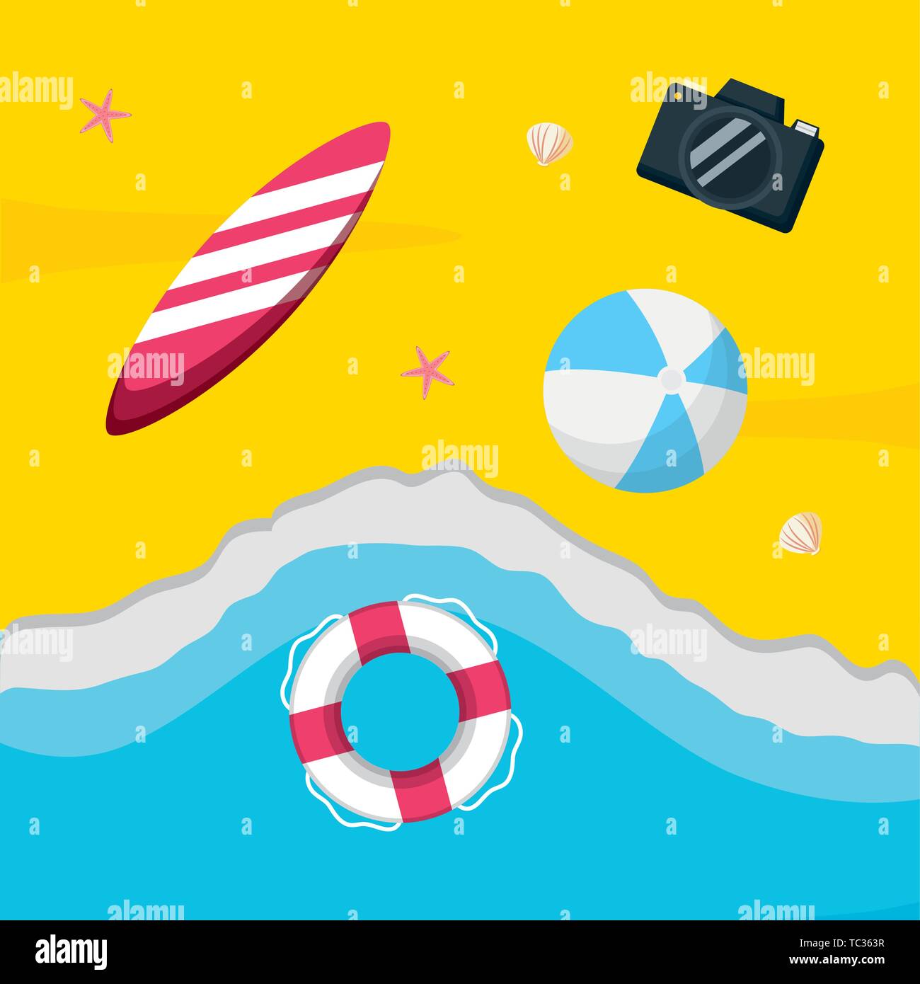 summer time holiday beach poster Stock Vector Image & Art - Alamy