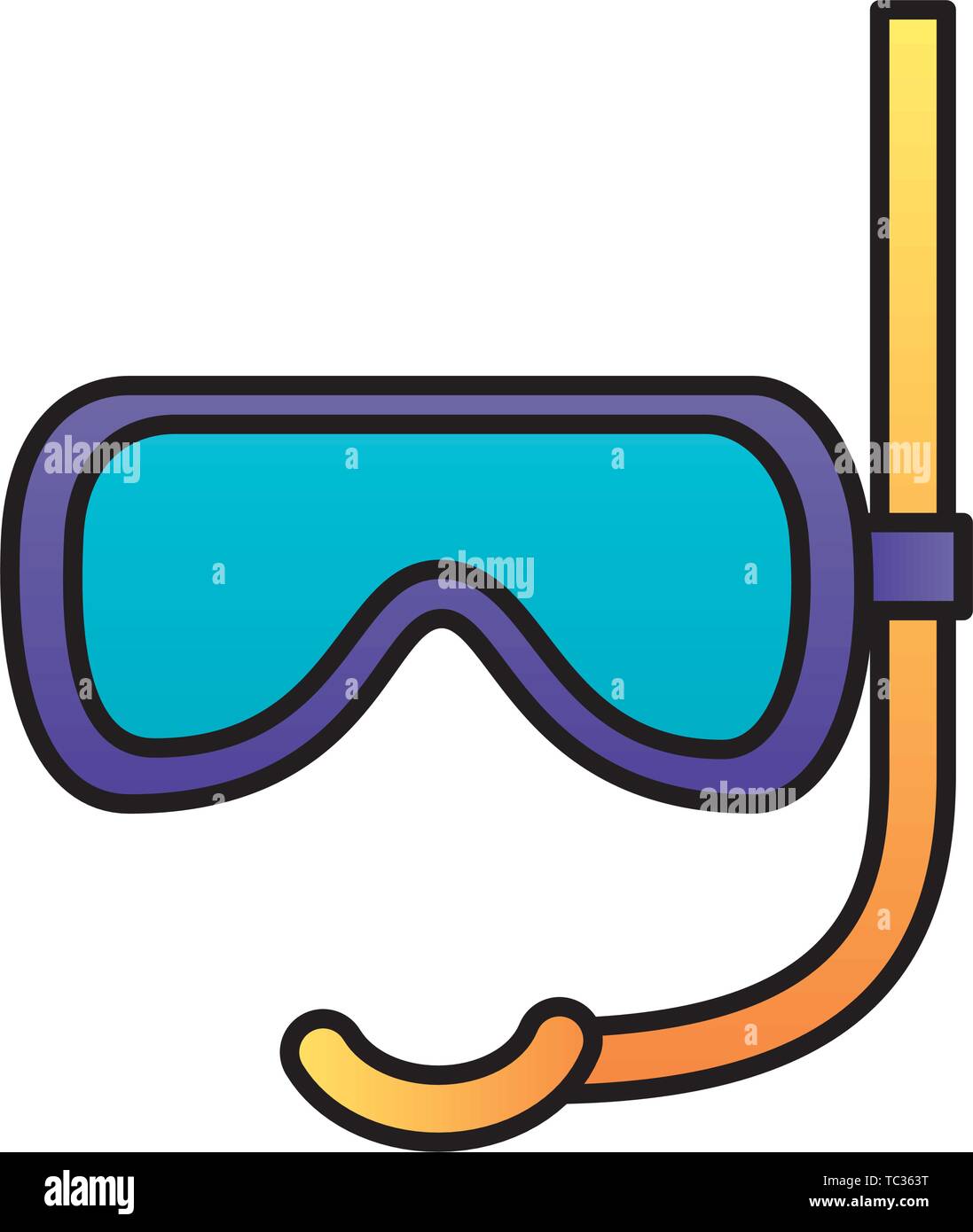 snorkel mask on white background Stock Vector Image & Art - Alamy