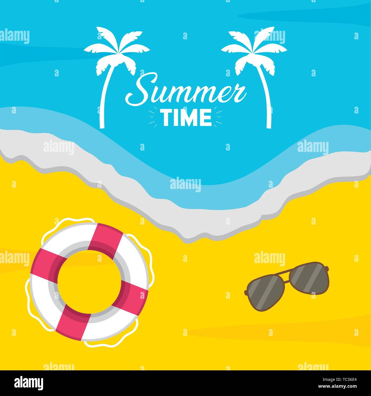 summer time holiday beach poster Stock Vector Image & Art - Alamy
