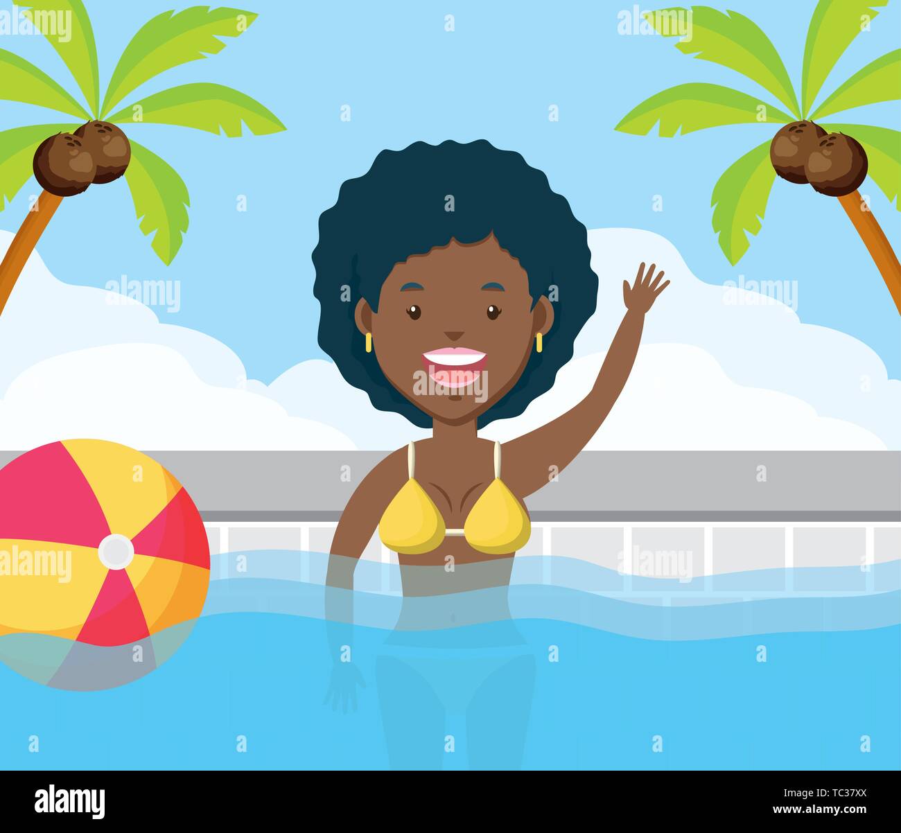 people vacations summer time Stock Vector