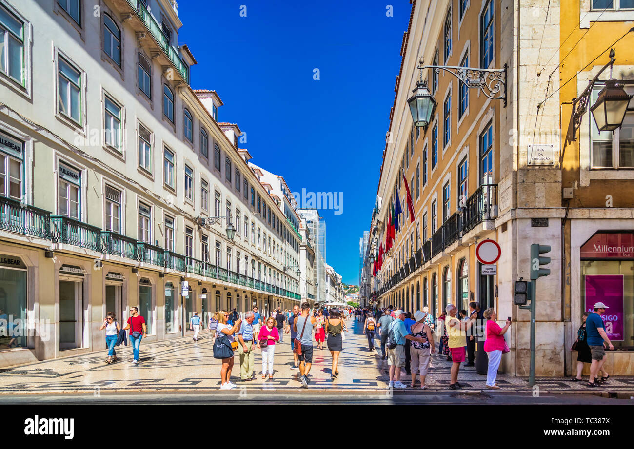 One of Many Plazas in Lisbon, Portugal Stock Photo