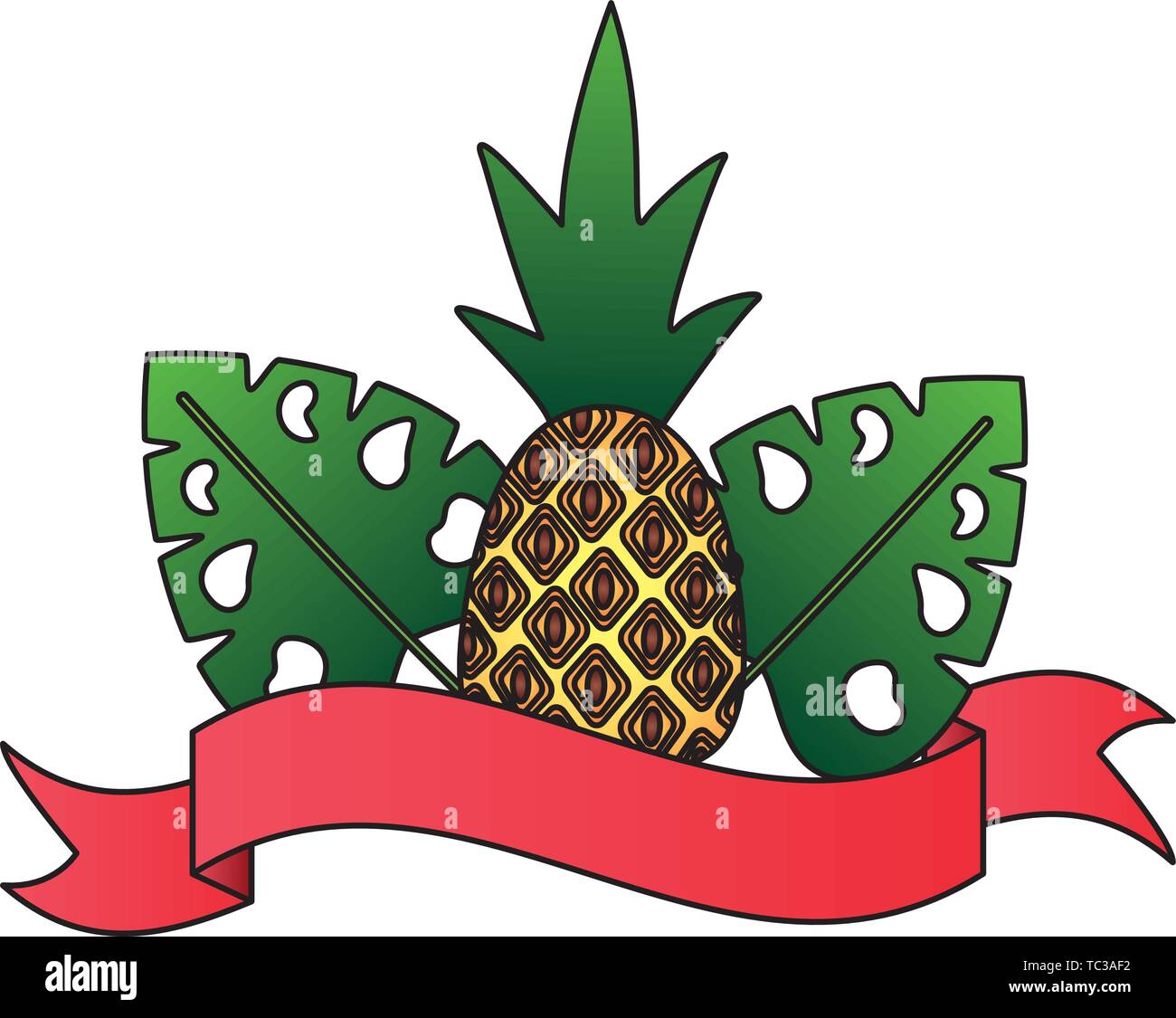 tropical pineapple exotic leaves Stock Vector Image & Art - Alamy