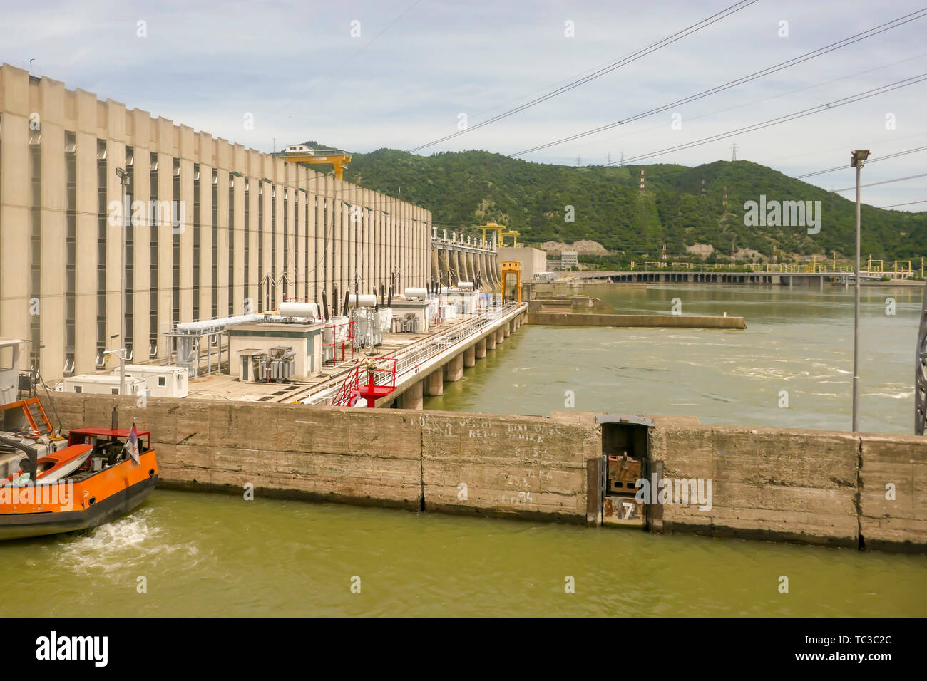 Iron Gat Hydroelectric Plant in the Iron Gate on the Danube