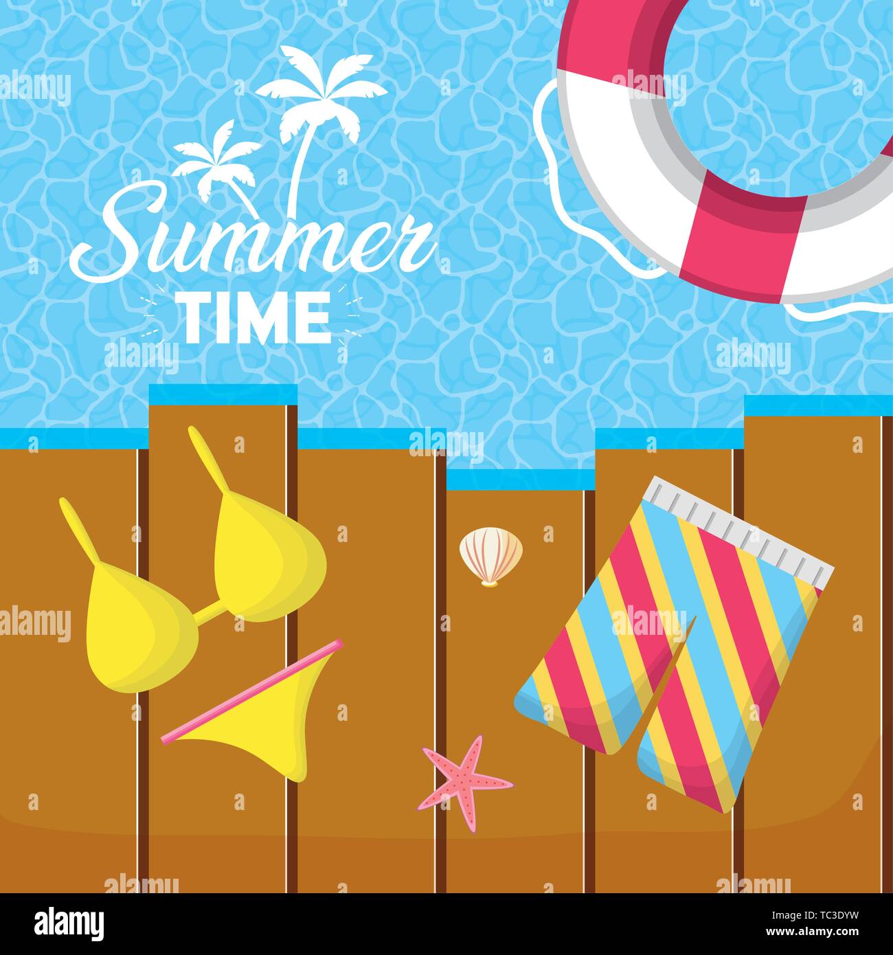 summer time holiday beach poster Stock Vector Image & Art - Alamy