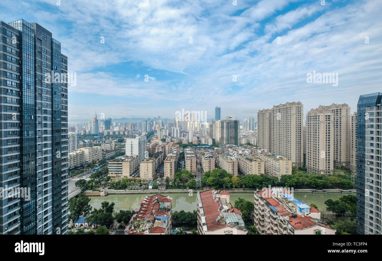Fuzhou city modern high-rise building architecture Stock Photo - Alamy